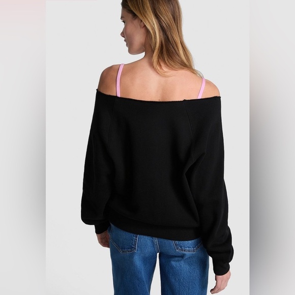 VS PINK IVY FLEECE OFF THE SHOULDER SWEATSHIRT - Picture 3 of 6